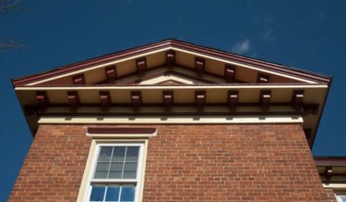 Some of the soffits that Rudy restored when the home was first purchased.