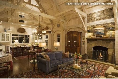 Habitat post and beam interior by hearthstone